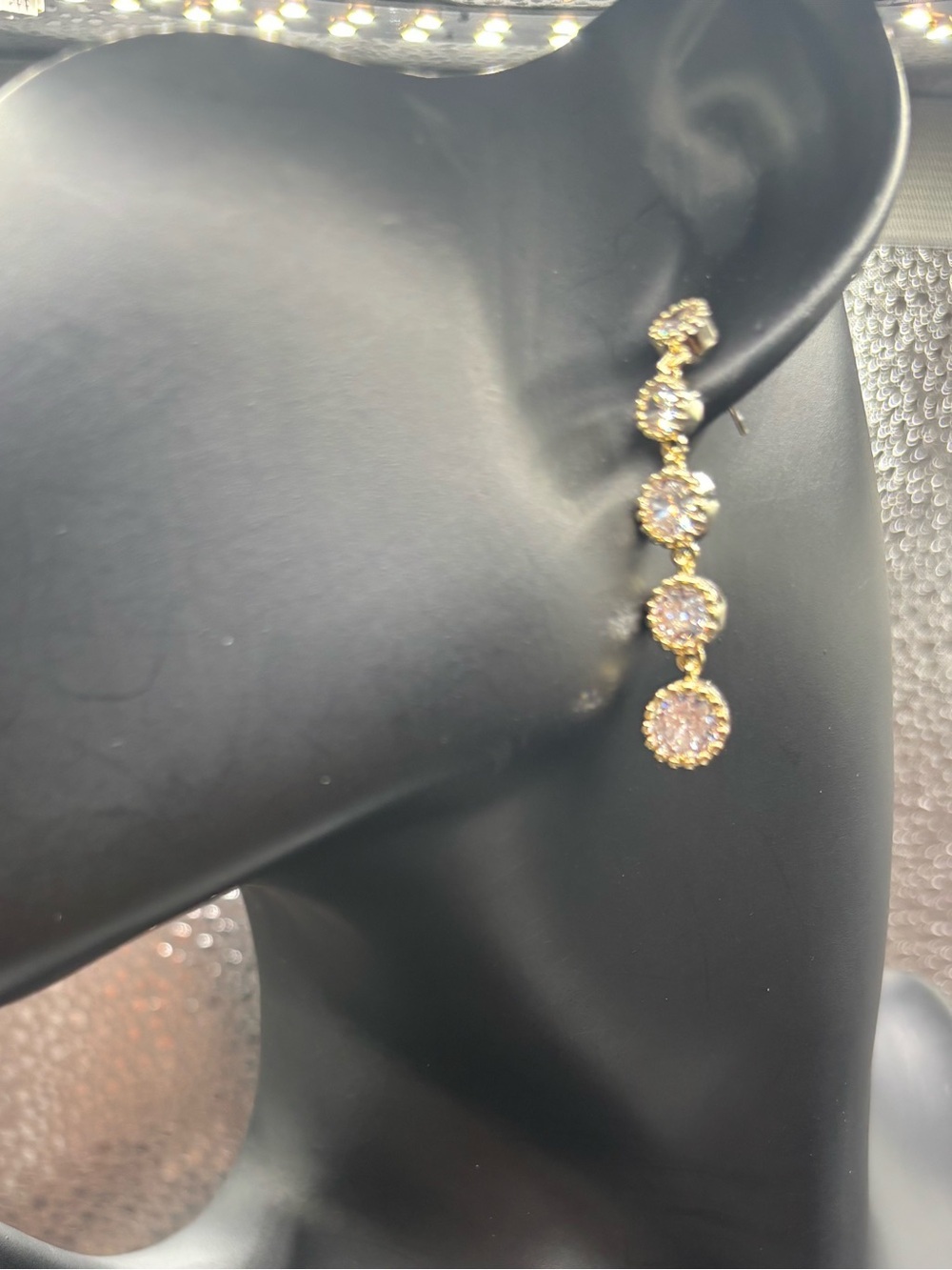 Gold Drop Earrings With Yellow Stones - Women Jewelry